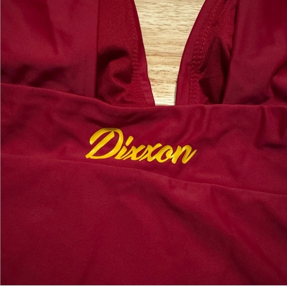 New Dixxon Burgundy Deep Plunge V Neck One Piece Swimsuit XL - Picture 3 of 9